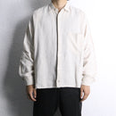 ivory linen double cuffs short shirt