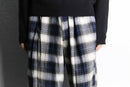 white&navy ombre check easy pants