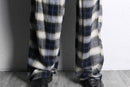 white&navy ombre check easy pants