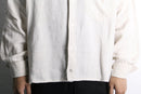 ivory linen double cuffs short shirt