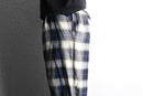 white&navy ombre check easy pants