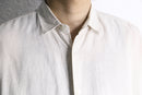 ivory linen double cuffs short shirt