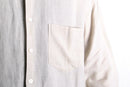 ivory linen double cuffs short shirt