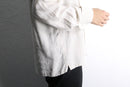 ivory linen double cuffs short shirt