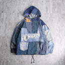 remake patch working denim anorak hoodie — replay limited