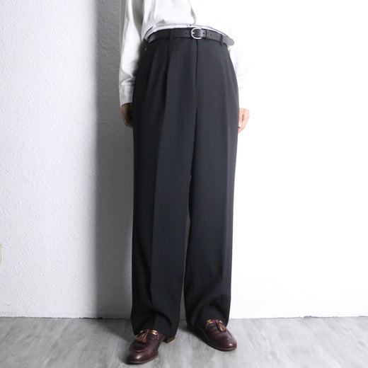“POAL SMITH” black wide tapered trouser
