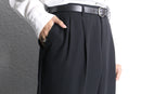 “POAL SMITH” black wide tapered trouser