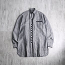 slate multi-button mao collar jacket