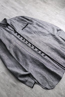 slate multi-button mao collar jacket
