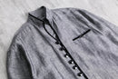 slate multi-button mao collar jacket