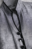slate multi-button mao collar jacket