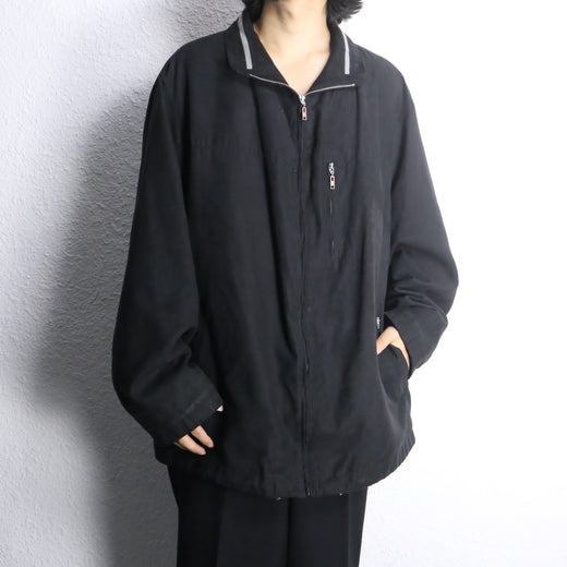 “Pierre Cardin” smooth poly texture zip up blouson