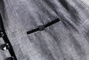 slate multi-button mao collar jacket
