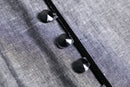 slate multi-button mao collar jacket