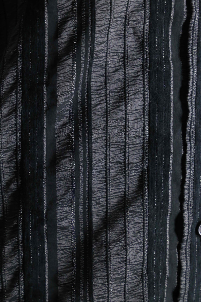 shiny black 3Dstripe design shirt
