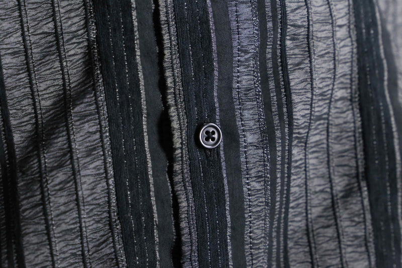 shiny black 3Dstripe design shirt