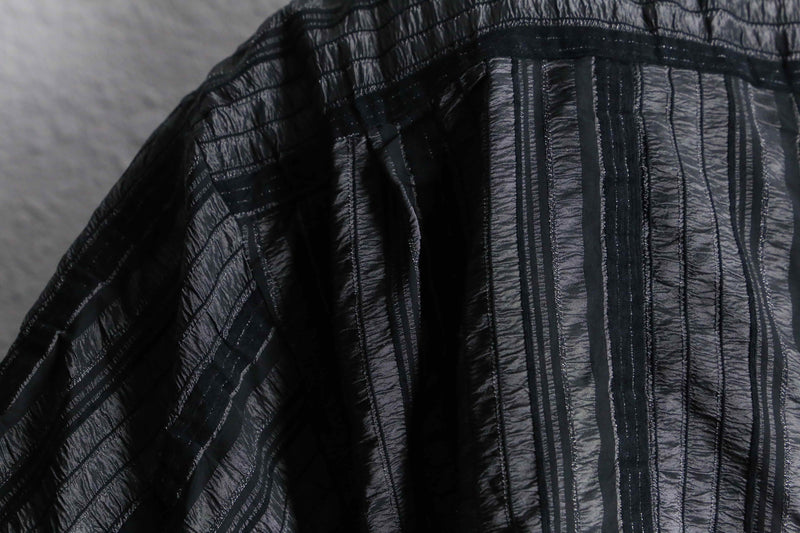 shiny black 3Dstripe design shirt