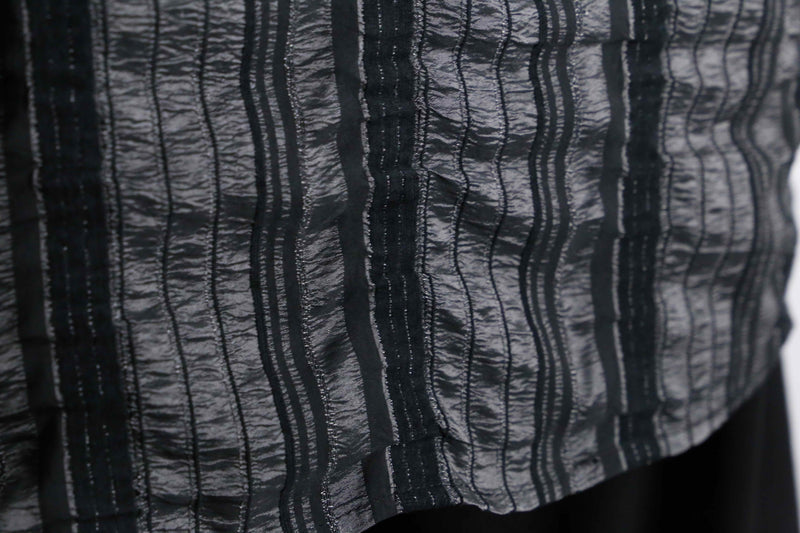 shiny black 3Dstripe design shirt