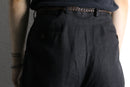“LAUREN RALPH LAUREN” black linen slacks