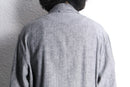 herringbone linen cotton zip-up blouson jacket