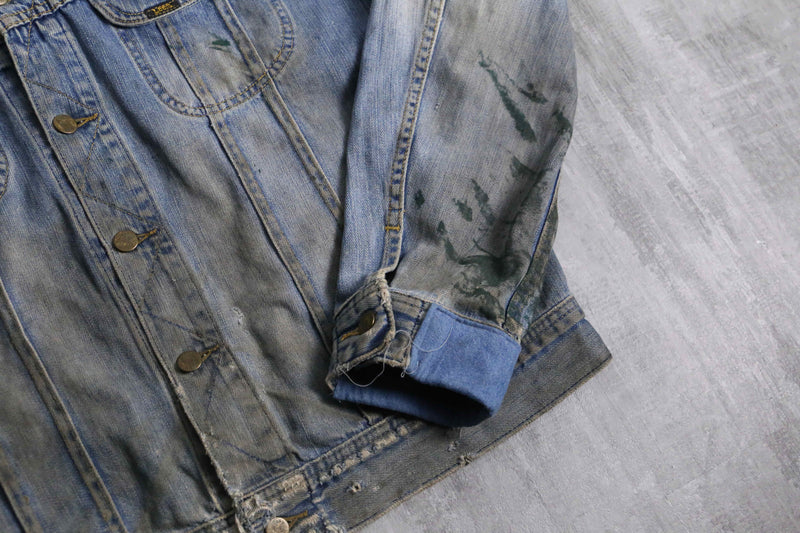 late 1990-00s Lee 220J denim tracker jacket "襤褸"