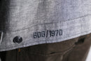 herringbone linen cotton zip-up blouson jacket
