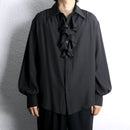 black volume sleeve frill shirt