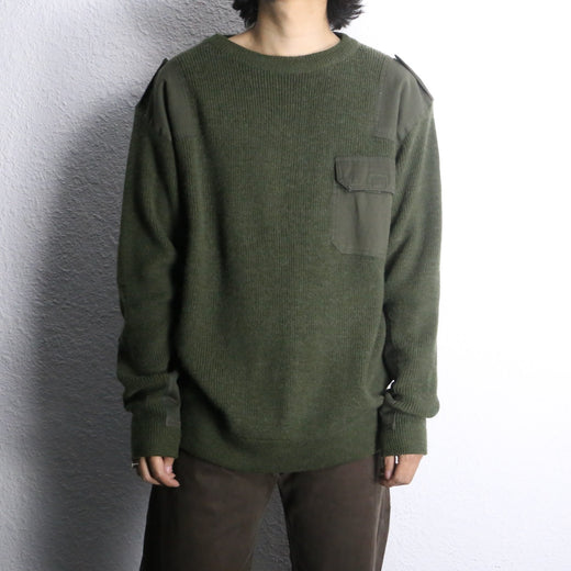 khaki olive military rib knit sweater
