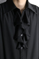 black volume sleeve frill shirt