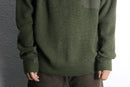 khaki olive military rib knit sweater