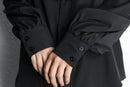 black volume sleeve frill shirt