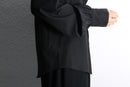 black volume sleeve frill shirt
