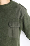 khaki olive military rib knit sweater