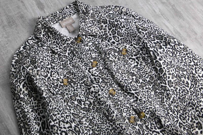 1990s CHICO'S leopard tracker jacket
