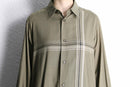 rayon 100% khaki color stripe & border design shirt