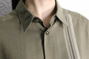 rayon 100% khaki color stripe & border design shirt