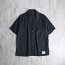“JORDAN” black open collar shirt