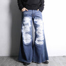 ''Re:make'' embroidery flare denim pants
