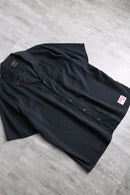 “JORDAN” black open collar shirt