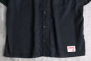“JORDAN” black open collar shirt