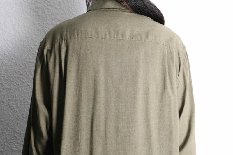 rayon 100% khaki color stripe & border design shirt