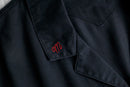 “JORDAN” black open collar shirt