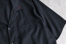 “JORDAN” black open collar shirt