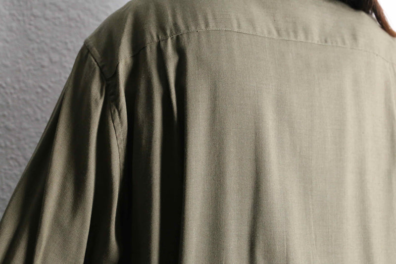 rayon 100% khaki color stripe & border design shirt