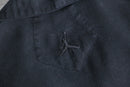 “JORDAN” black open collar shirt