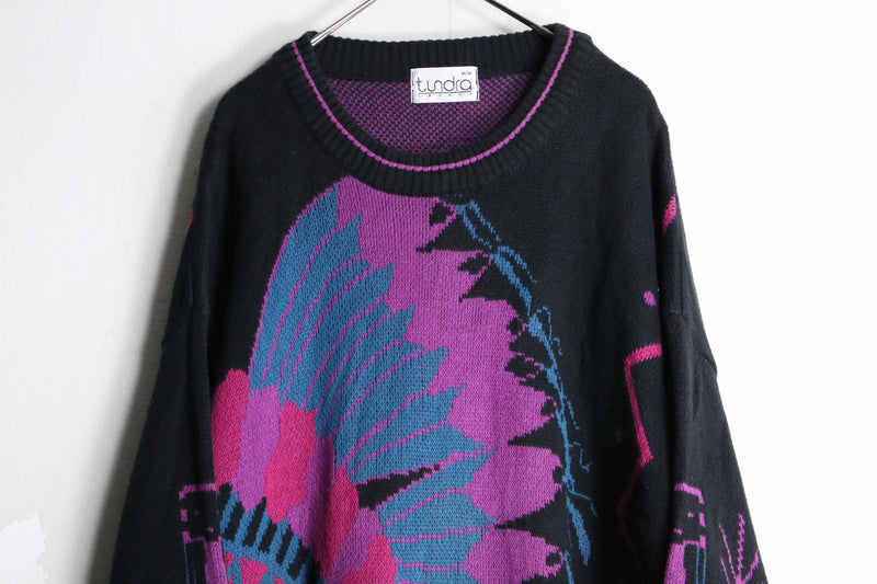 psychedelic color exotic design knit