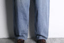 00's "tommy hilfiger" faded light blue wide tapered denim pants