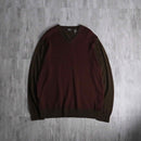 1990s Neiman Marcus herringbone pattern Vneck knit