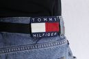 00's "tommy hilfiger" faded light blue wide tapered denim pants