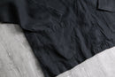 collar less black linen shirt jacket